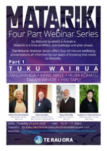 Matariki Webinar Series (Part 1) - Tuku Wairua @ Zoom Online